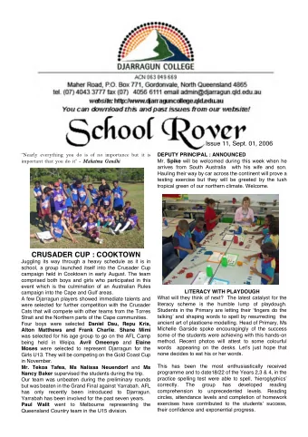 CRUSADER CUP : COOKTOWN  Juggling its way through a heavy schedule as it is in  school, a group