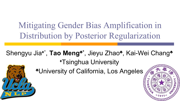 mitigating gender bias amplification in distribution by