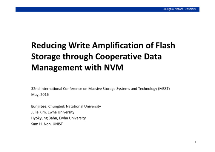 reducing write amplification of flash storage through
