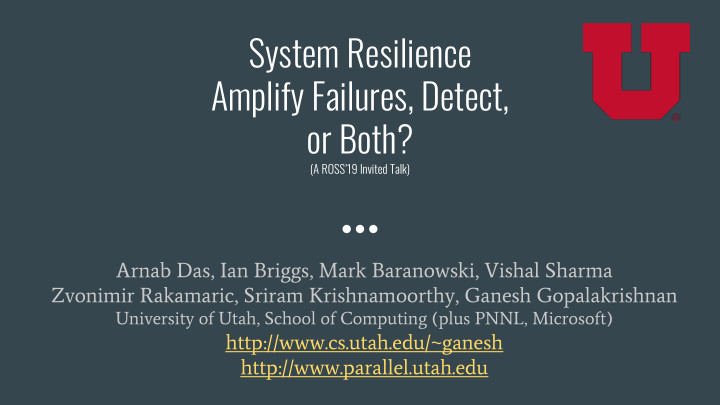 system resilience amplify failures detect or both