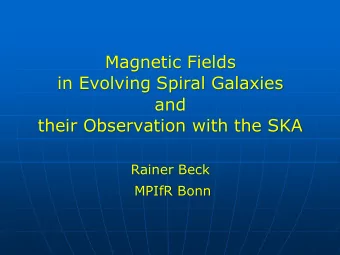Magnetic Fields  in Evolving Spiral Galaxies  and  their Observation with the SKA  Rainer Beck