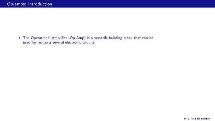 op amps introduction