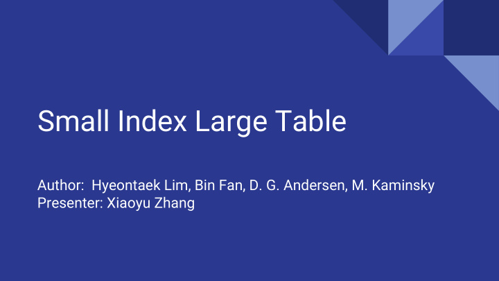 small index large table