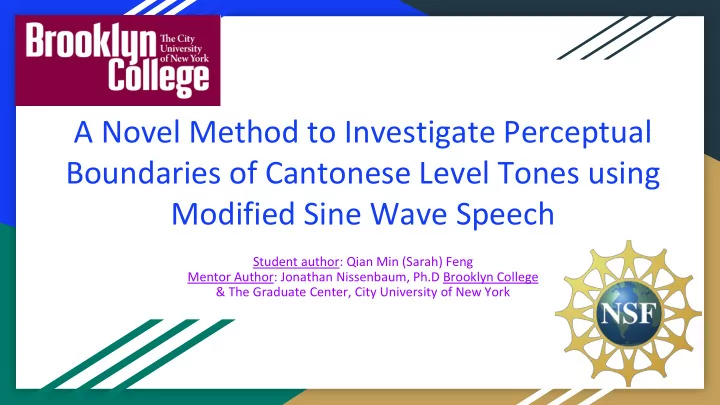 a novel method to investigate perceptual