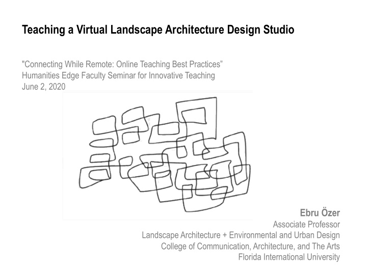 teaching a virtual landscape architecture design studio