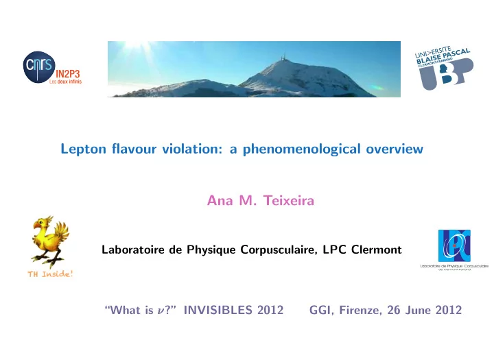 lepton flavour violation a phenomenological overview ana