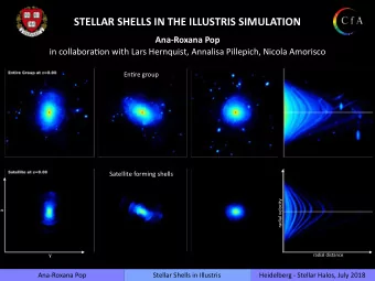 STELLAR SHELLS IN THE ILLUSTRIS SIMULATION  Ana-Roxana Pop  in collabora*on with Lars Hernquist,