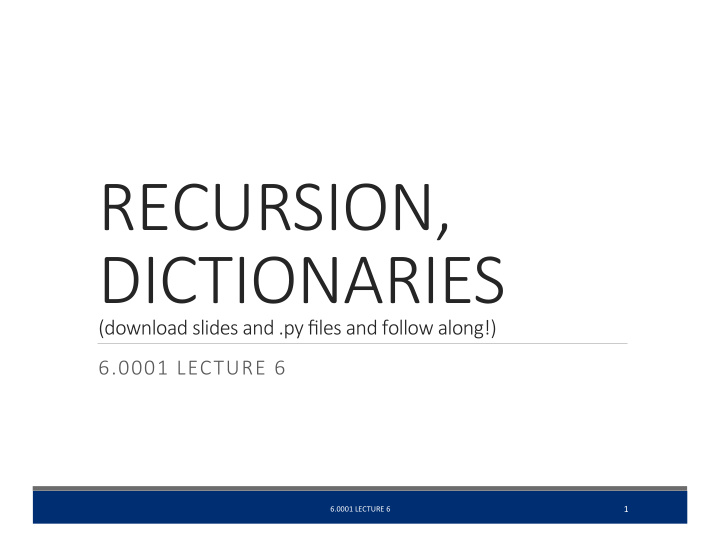 recursion dictionaries