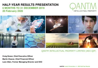 IP Protection,  the cornerstone of  modern economies QANTM INTELLECTUAL PROPERTY LIMITED (ASX:QIP )