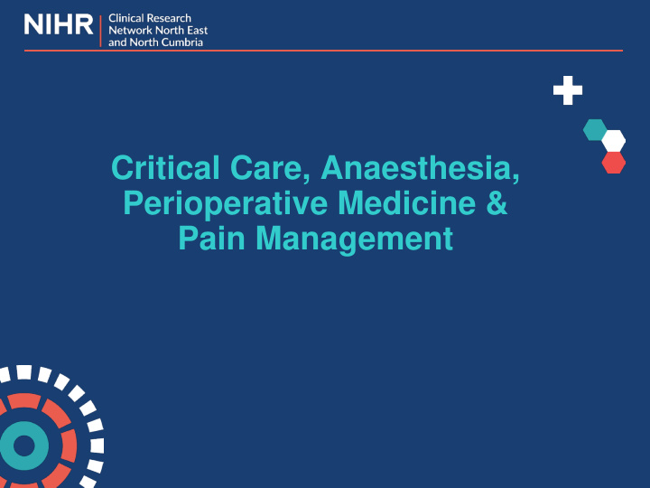 critical care anaesthesia perioperative medicine pain