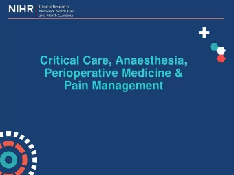 Critical Care, Anaesthesia,  Perioperative Medicine &amp; Pain Management  Innovation  PLOS ONE