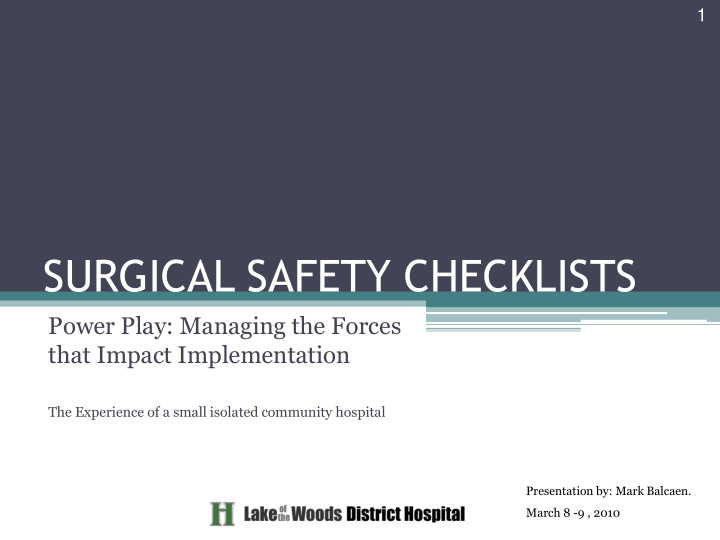 surgical safety checklists