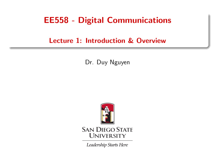 ee558 digital communications