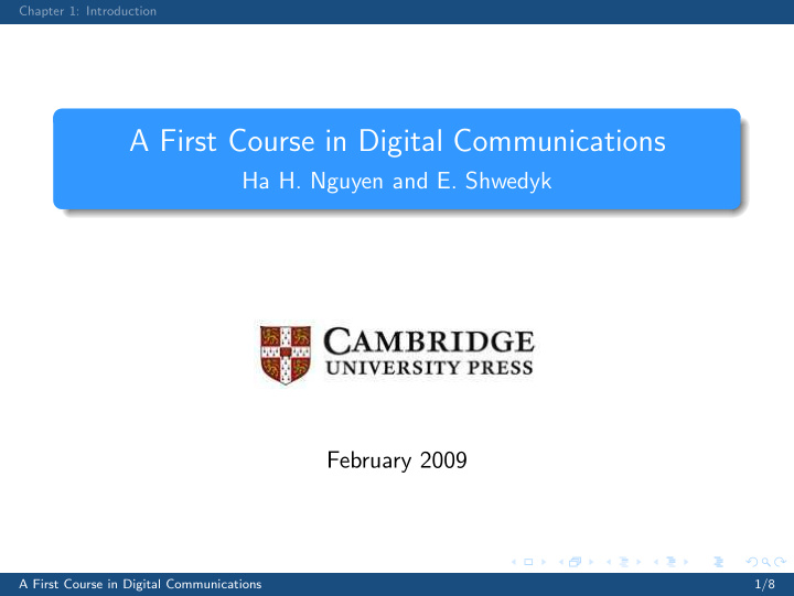 a first course in digital communications