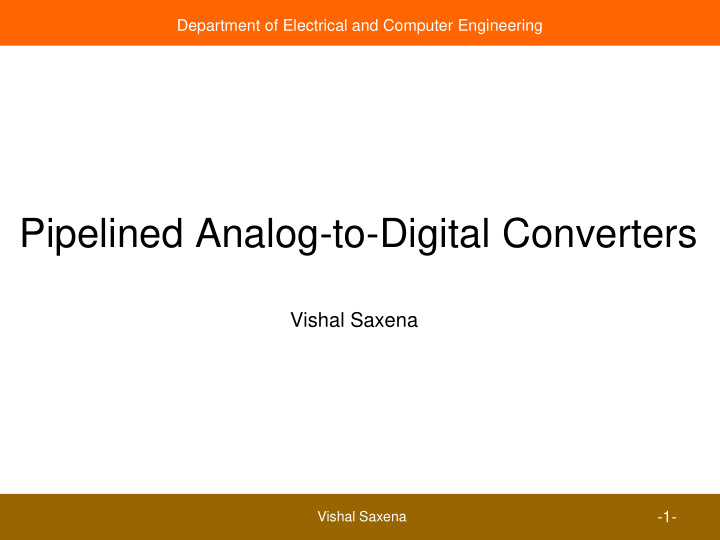 pipelined analog to digital converters