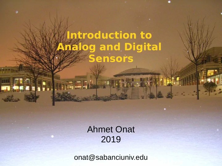 introduction to analog and digital sensors