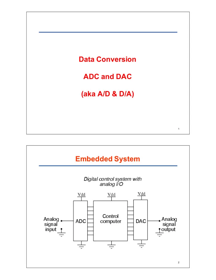 data conversion adc and dac aka a d d a