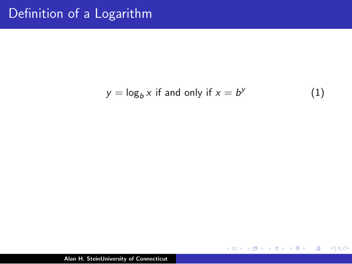 definition of a logarithm
