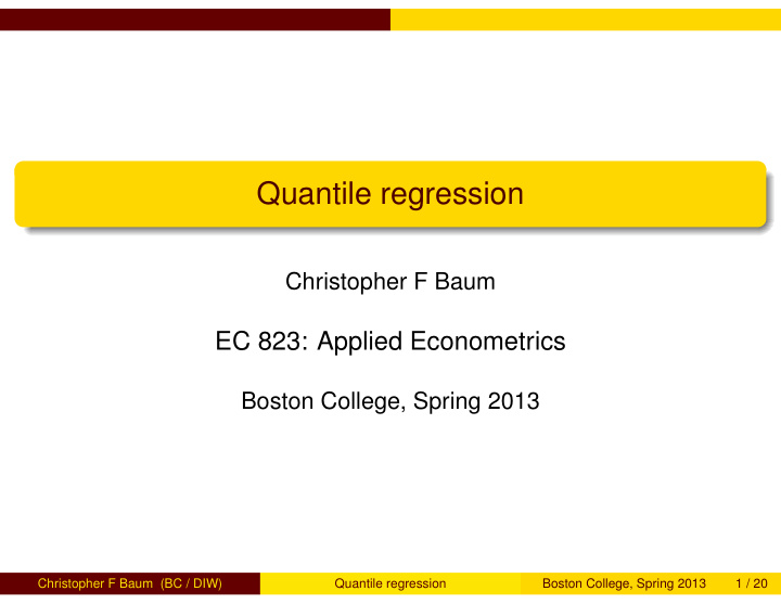 quantile regression