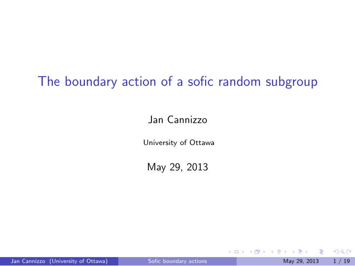 the boundary action of a sofic random subgroup