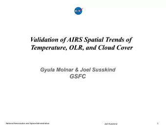 1  National Aeronautics and Space Administration  Joel Susskind AIRS T(p) trends can be spurious