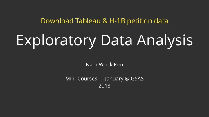 exploratory data analysis