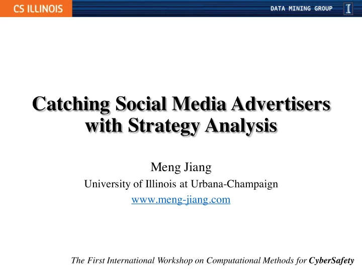 catching social media advertisers with strategy analysis