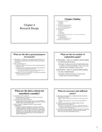 Chapter 4      Explanation  Explanation  Chapter 4    The logic of nomothetic explanation