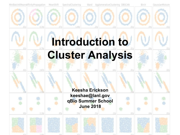 introduction to cluster analysis