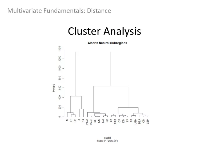 cluster analysis