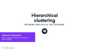 Hierarchical cl u stering  N E TW OR K  AN ALYSIS IN  TH E  TIDYVE R SE  Massimo Franceschet Prof .