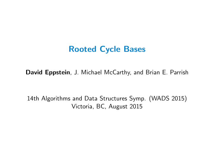 rooted cycle bases