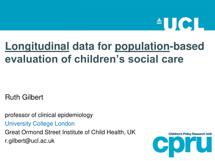 longitudinal data for population based