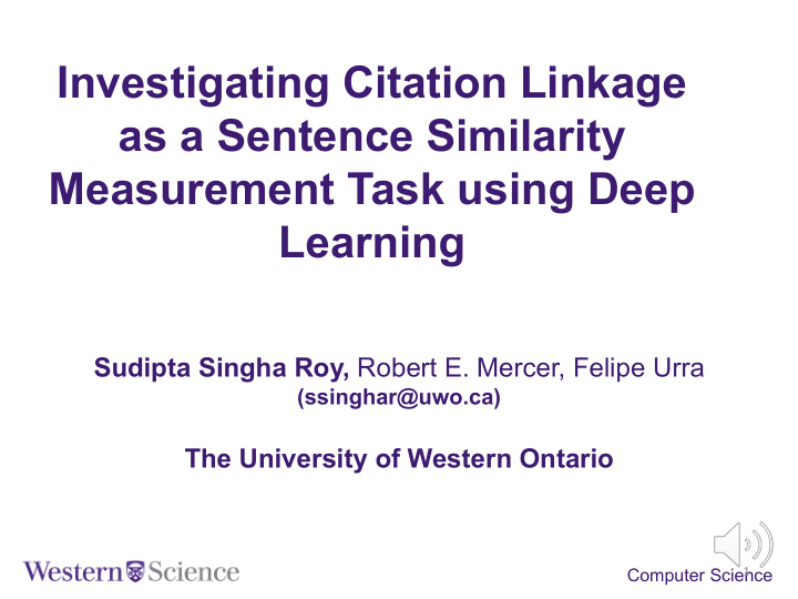 investigating citation linkage as a sentence similarity