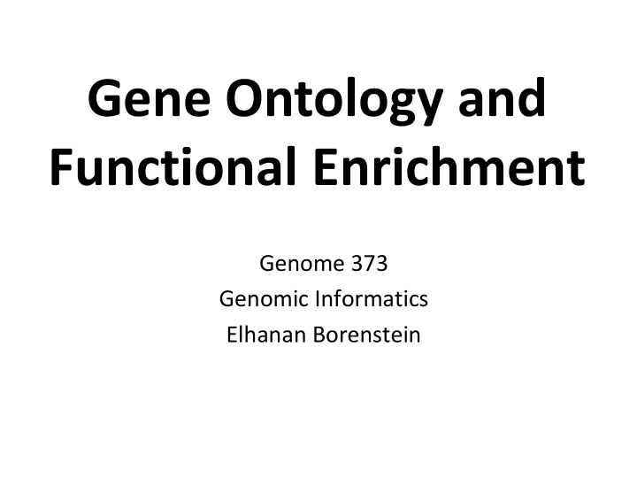 gene ontology and