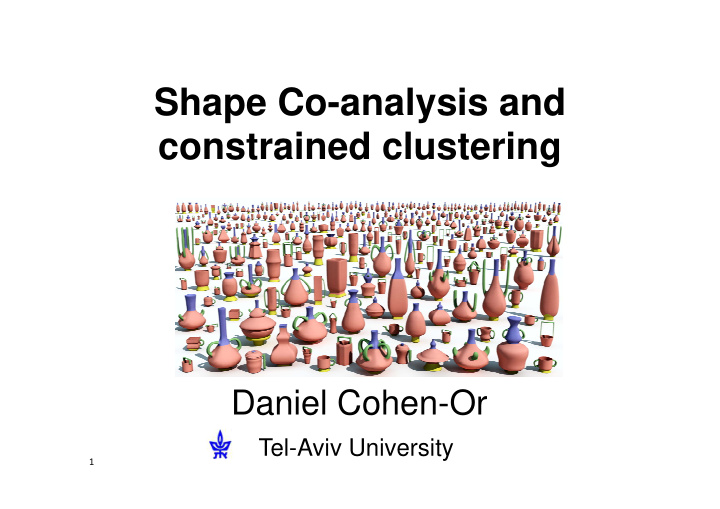 shape co analysis and constrained clustering