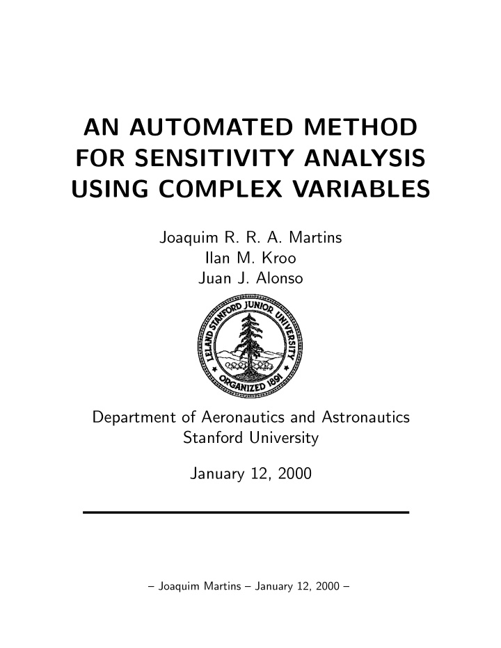 an automated method for sensitivity analysis using