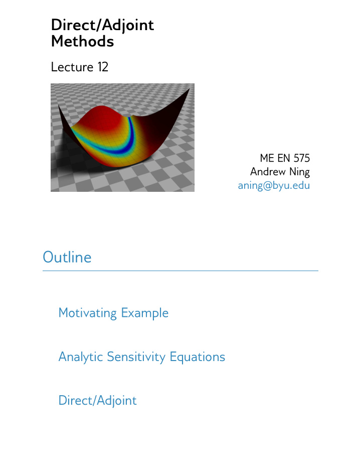 direct adjoint methods