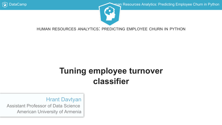 tuning employee turnover classifier