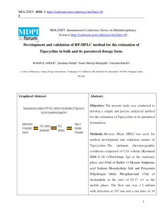 MOL2NET, 2018 , 4, http://sciforum.net/conference/mol2net-04  2  min.  Isocratic  mode  of