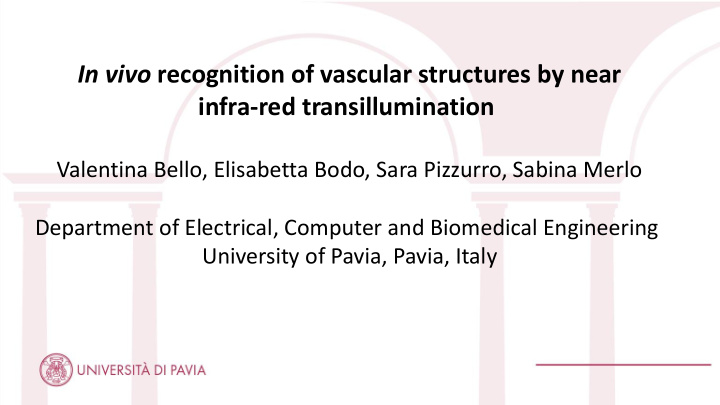 in vivo recognition of vascular structures by near