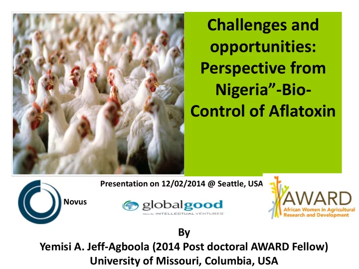 challenges and opportunities perspective from nigeria bio
