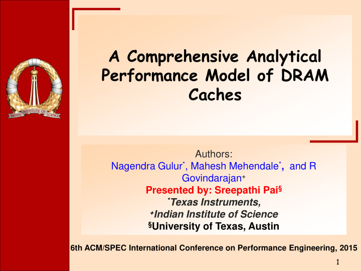 performance model of dram