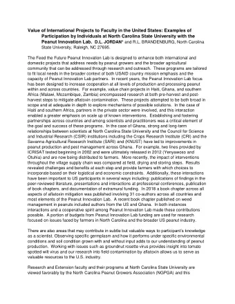 Value of International Projects to Faculty in the United States: Examples of  Participation by