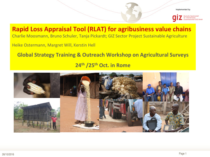 rapid loss appraisal tool rlat for agribusiness value
