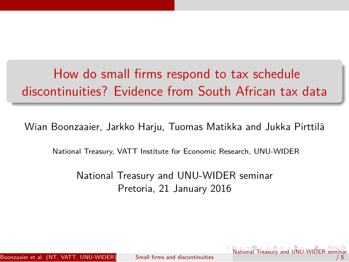 how do small firms respond to tax schedule