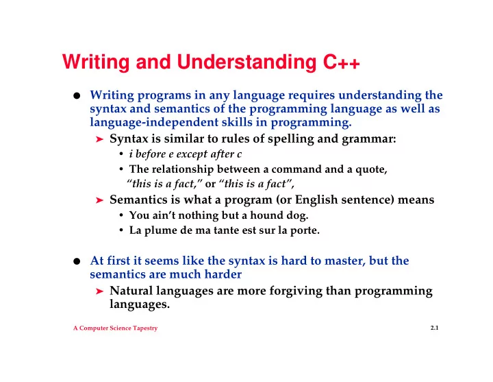 writing and understanding c