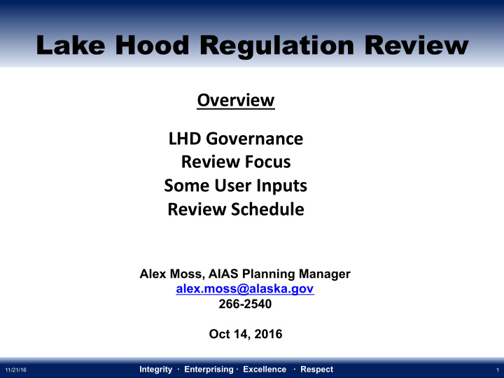 lake hood regulation review