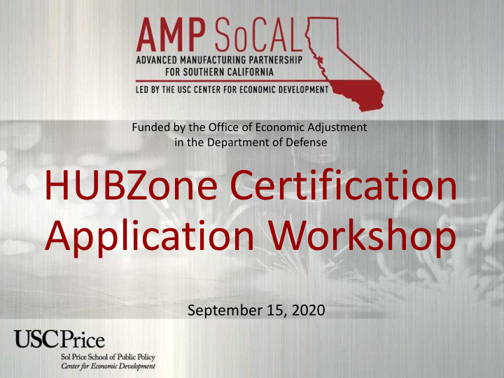 hubzone certification application workshop