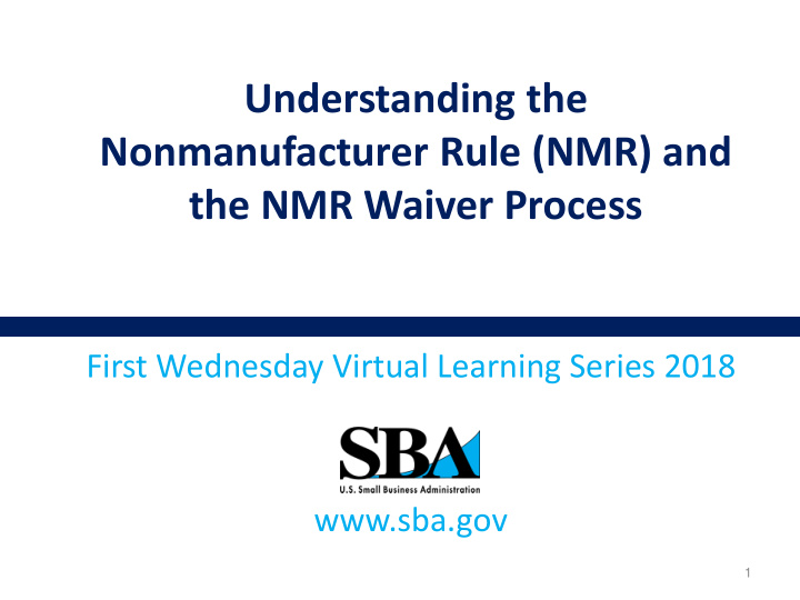 the nmr waiver process